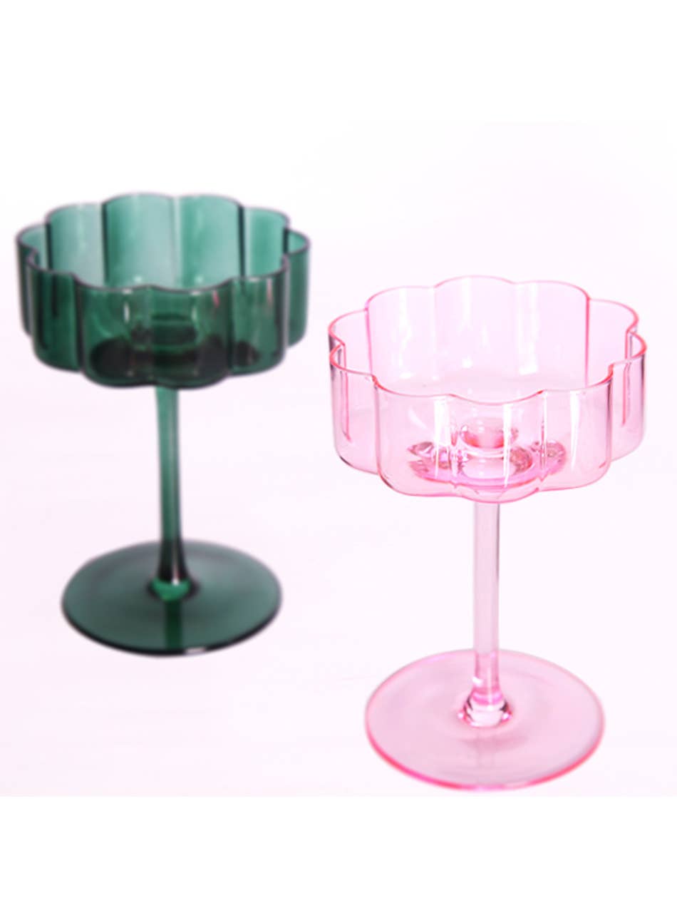 "Flower" Crystal Cocktail Glass – Pink