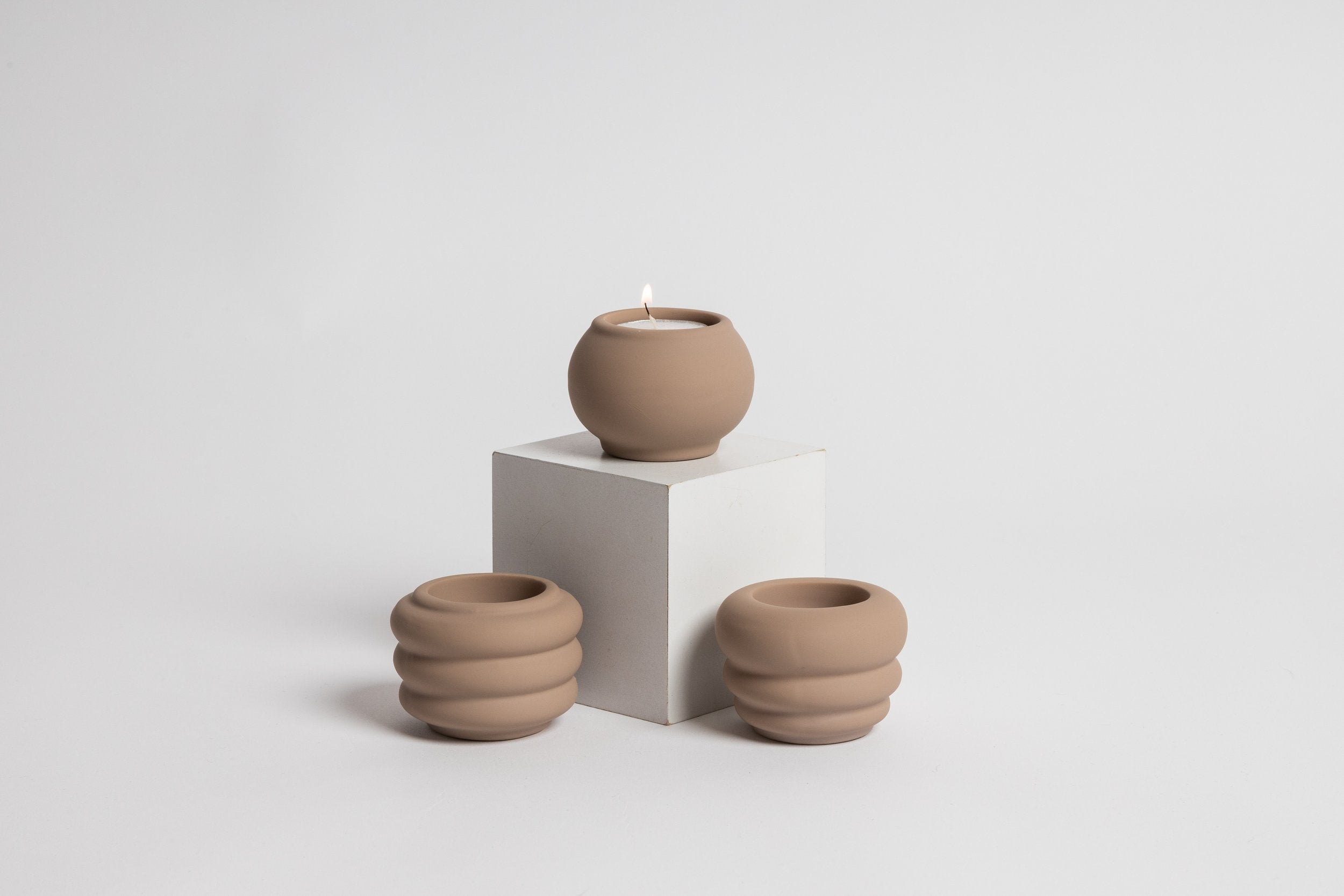 Mia Tea Light - Pastel Brown