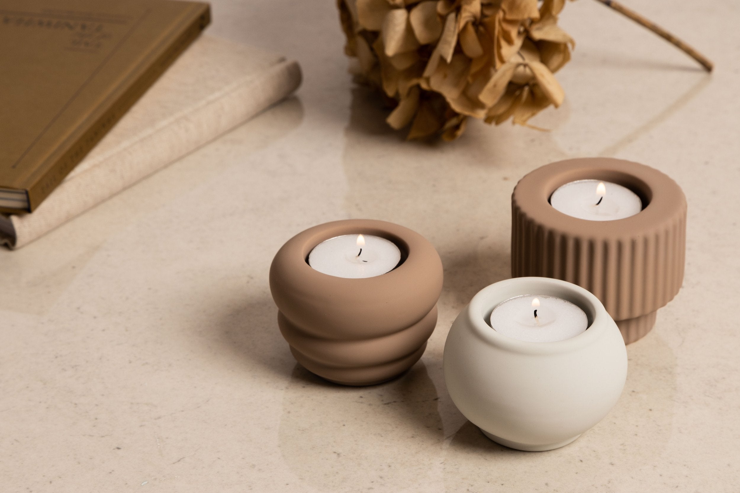 Mia Tea Light - Pastel Brown