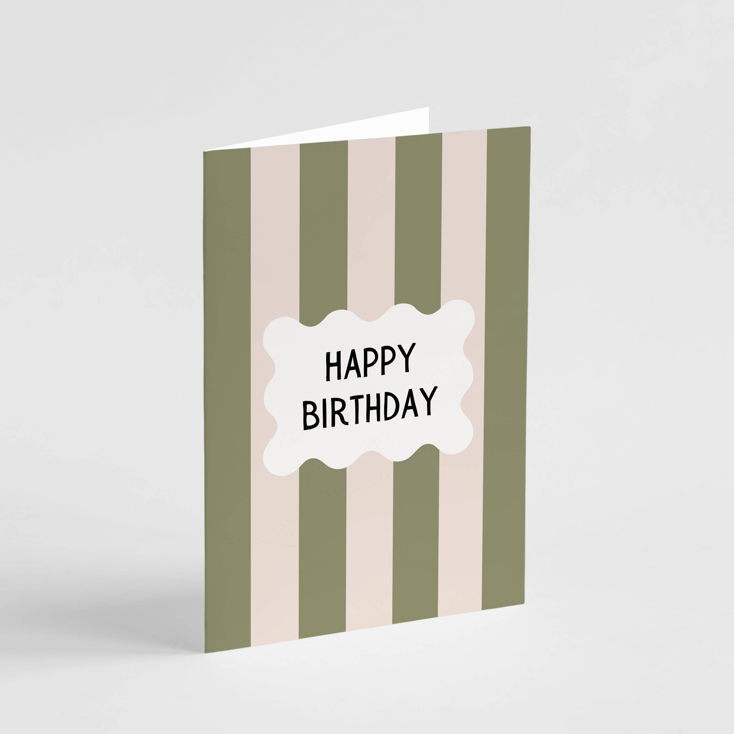 Stripy Happy Birthday Card