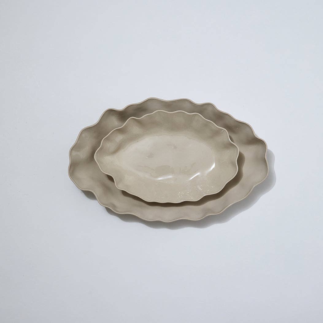 Ruffle Rectangle Platter Chalk White (M)