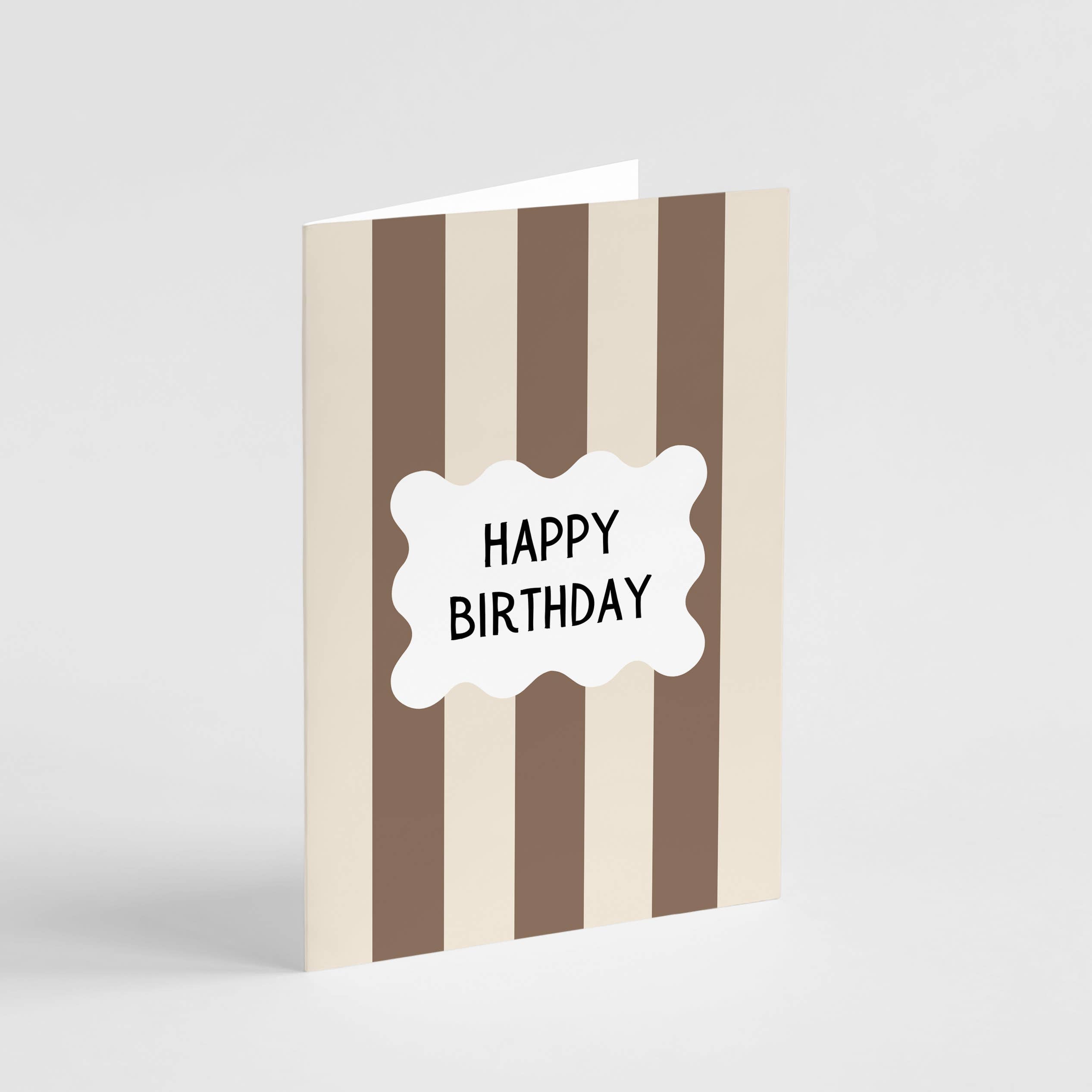 Stripy Happy Birthday Card