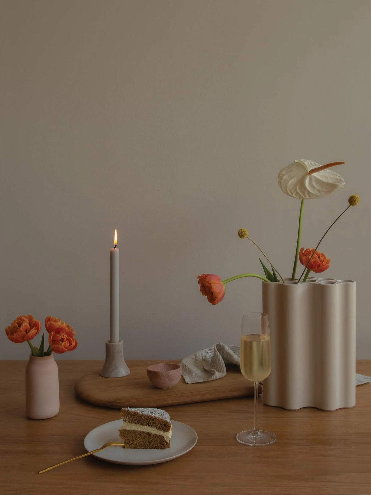 Citta - Flare Candle Holder - Forest Brown