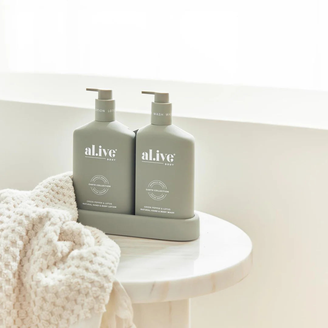 ali.ve - wash & lotion duo - green pepper & lotus