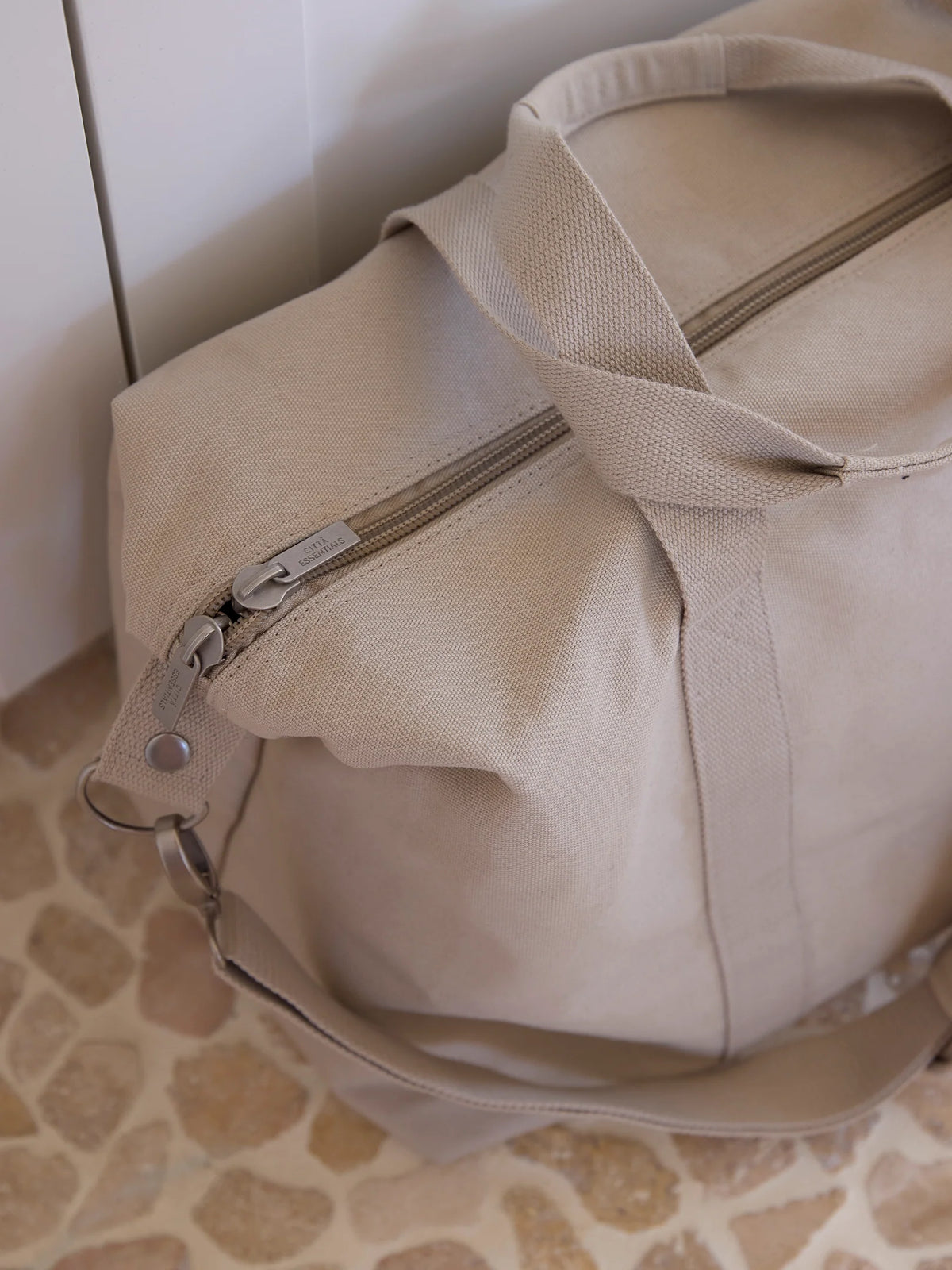 Canvas Weekender Bag - Beige