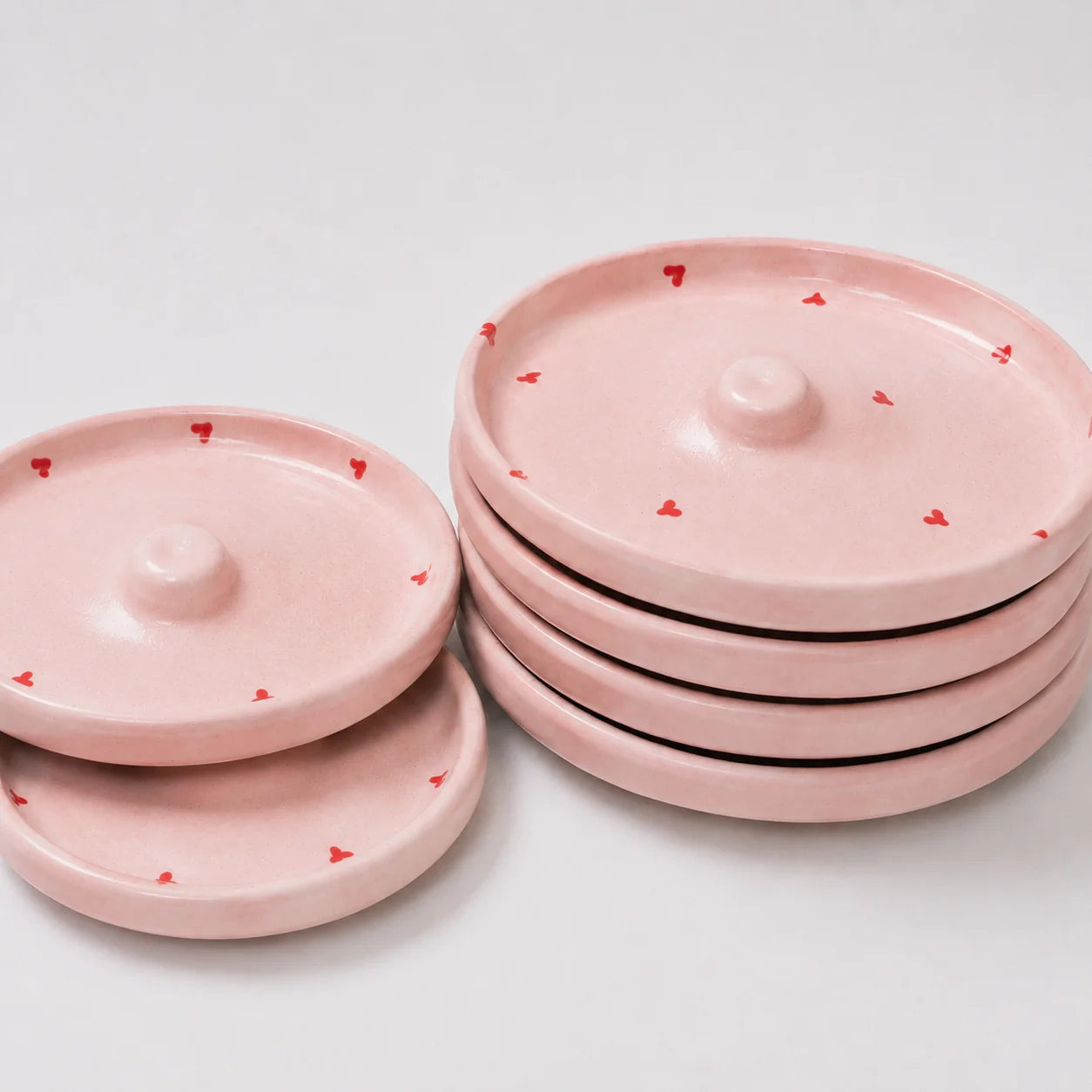 Ceramic Cocktail Rim Sugar & Salt Dish - Pinky Hearts