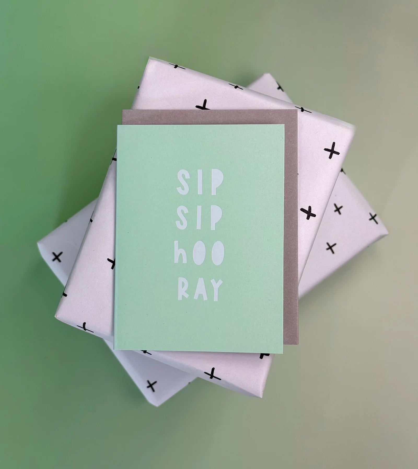 Sip Sip Hooray greeting card