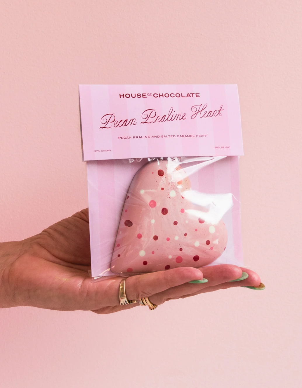 Pecan Praline & Caramel Milk Chocolate Heart