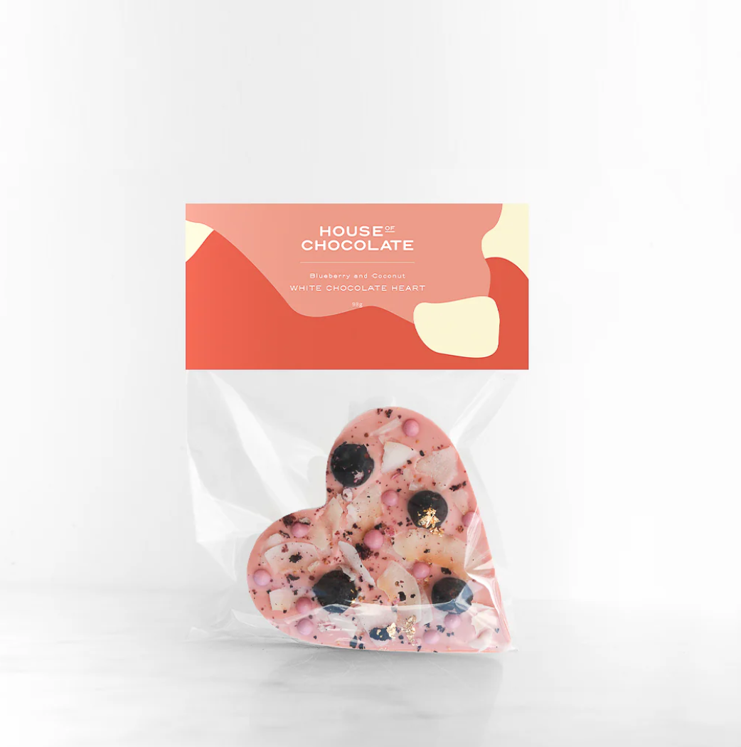 Blueberry Coconut White Chocolate Heart