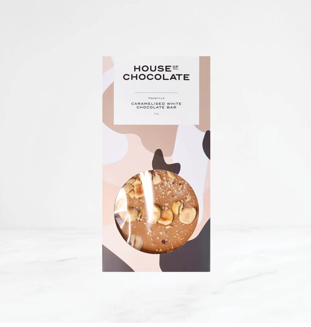 NZ Dry Roasted Hazelnut Caramelised White Chocolate Bar