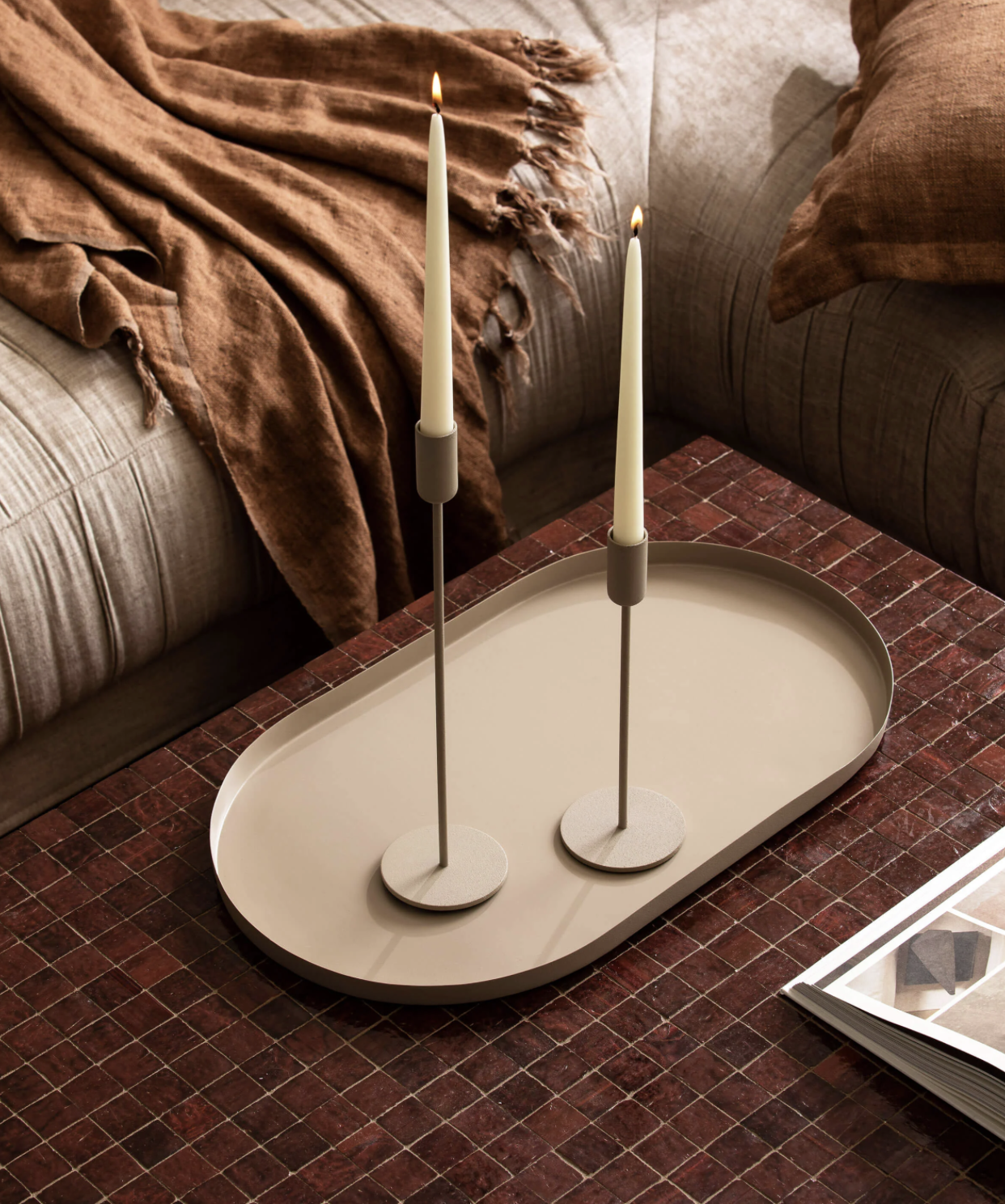 Mona Candle Holder Set - Latte