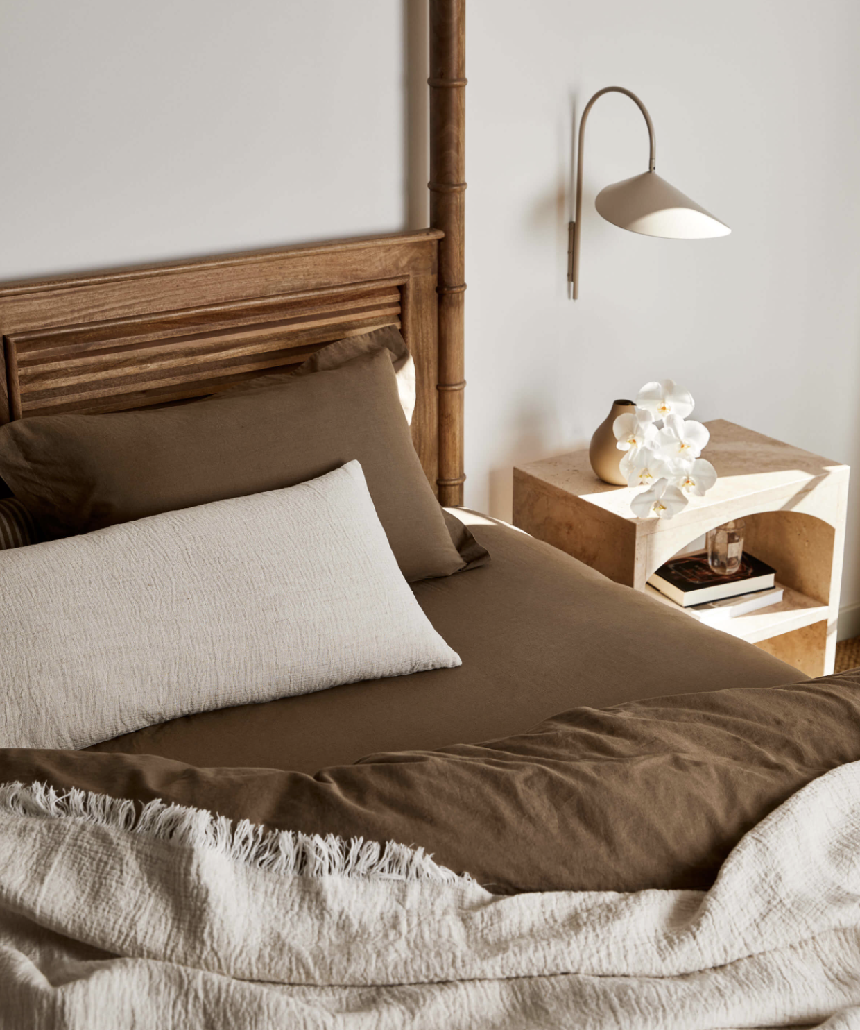 Ava Nougat Pure Linen Throw - 150 x 210cm