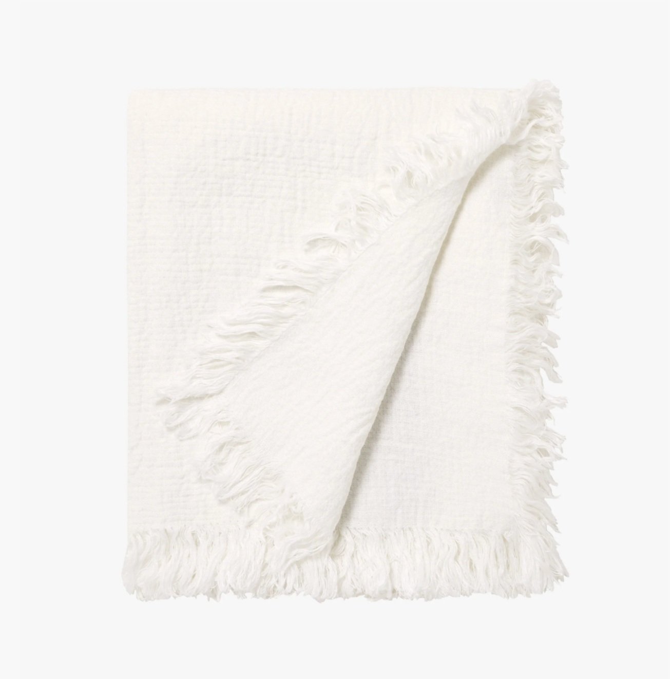 Ava Chalk Pure Linen Throw - 150 x 210cm