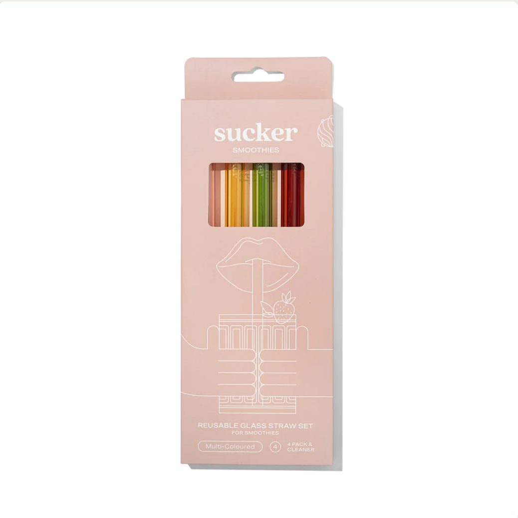 Reusable Glass Smoothie Straws - Multi-colour