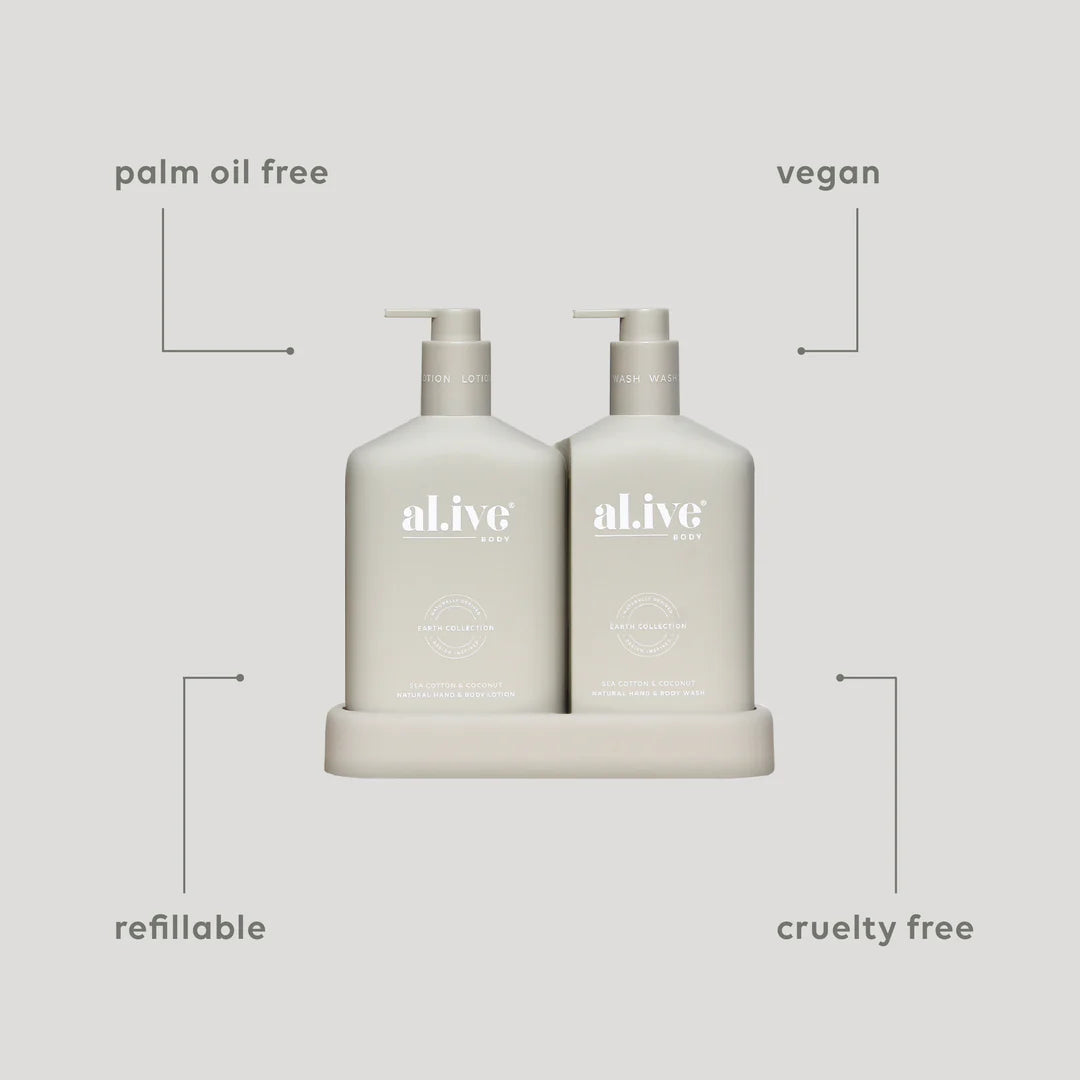 ali.ve - wash & lotion duo - sea cotton & cocount