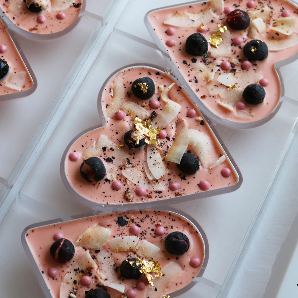 Blueberry Coconut White Chocolate Heart