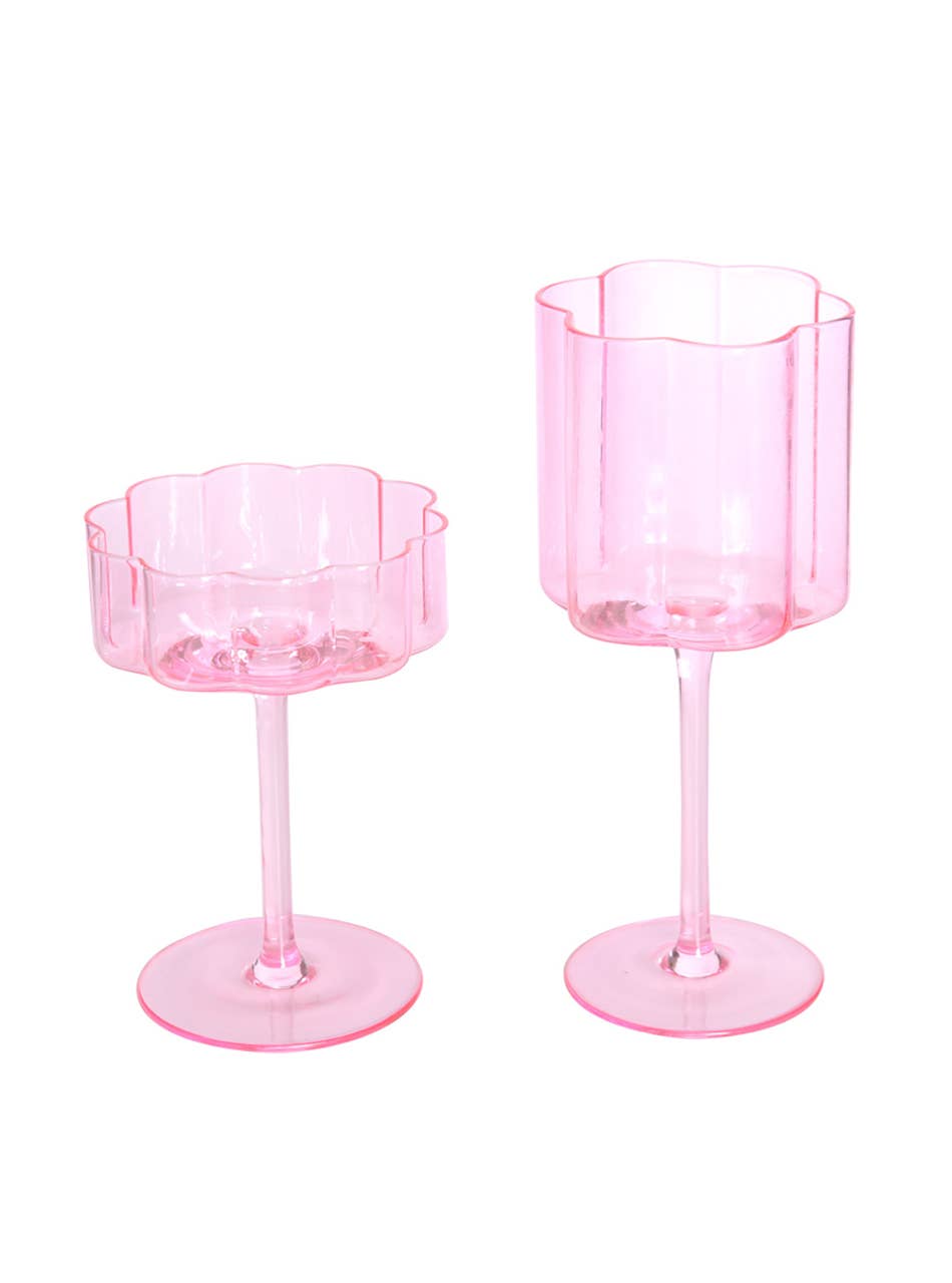 "Flower" Crystal Cocktail Glass – Pink