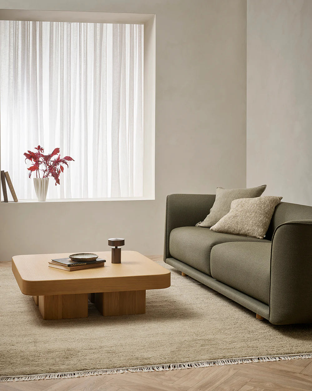 Cassia Greige Square Cushion - 55 x 55cm