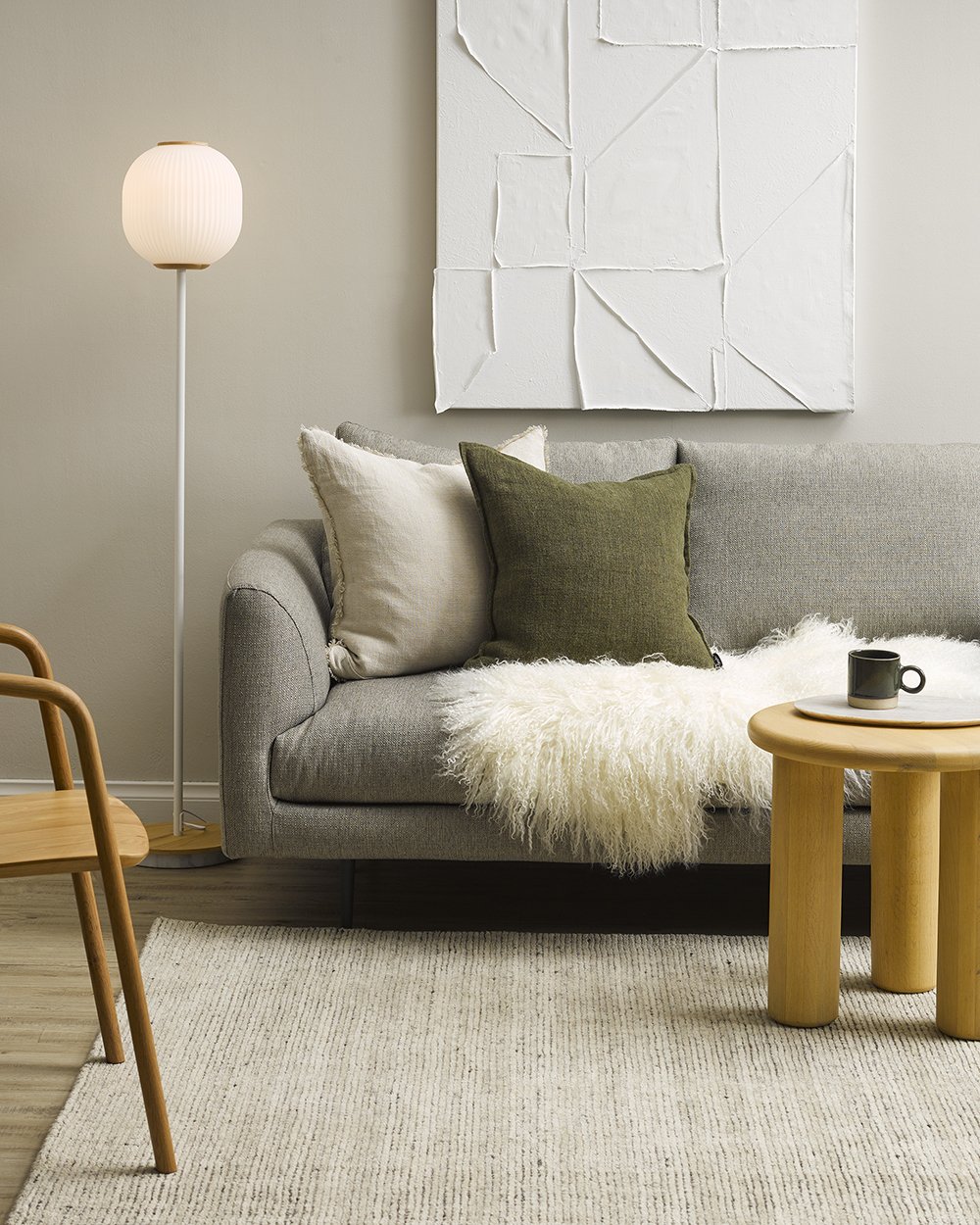Keaton Cream Cushion - 55 x 55cm