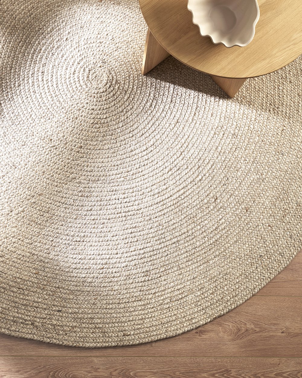 Baya | Tairua Round Floor Rug - Natural Straw