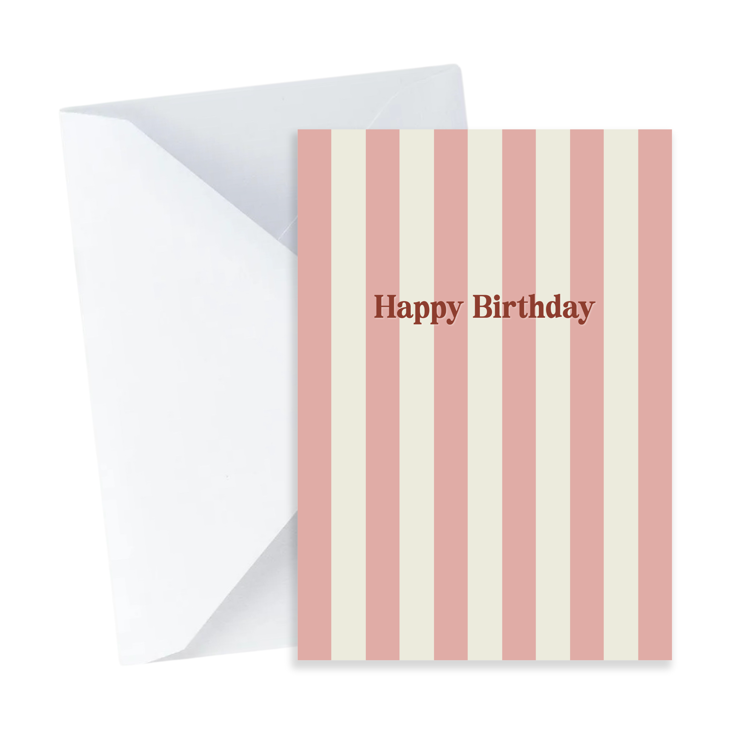 Red Stripes Mini Happy Birthday Card