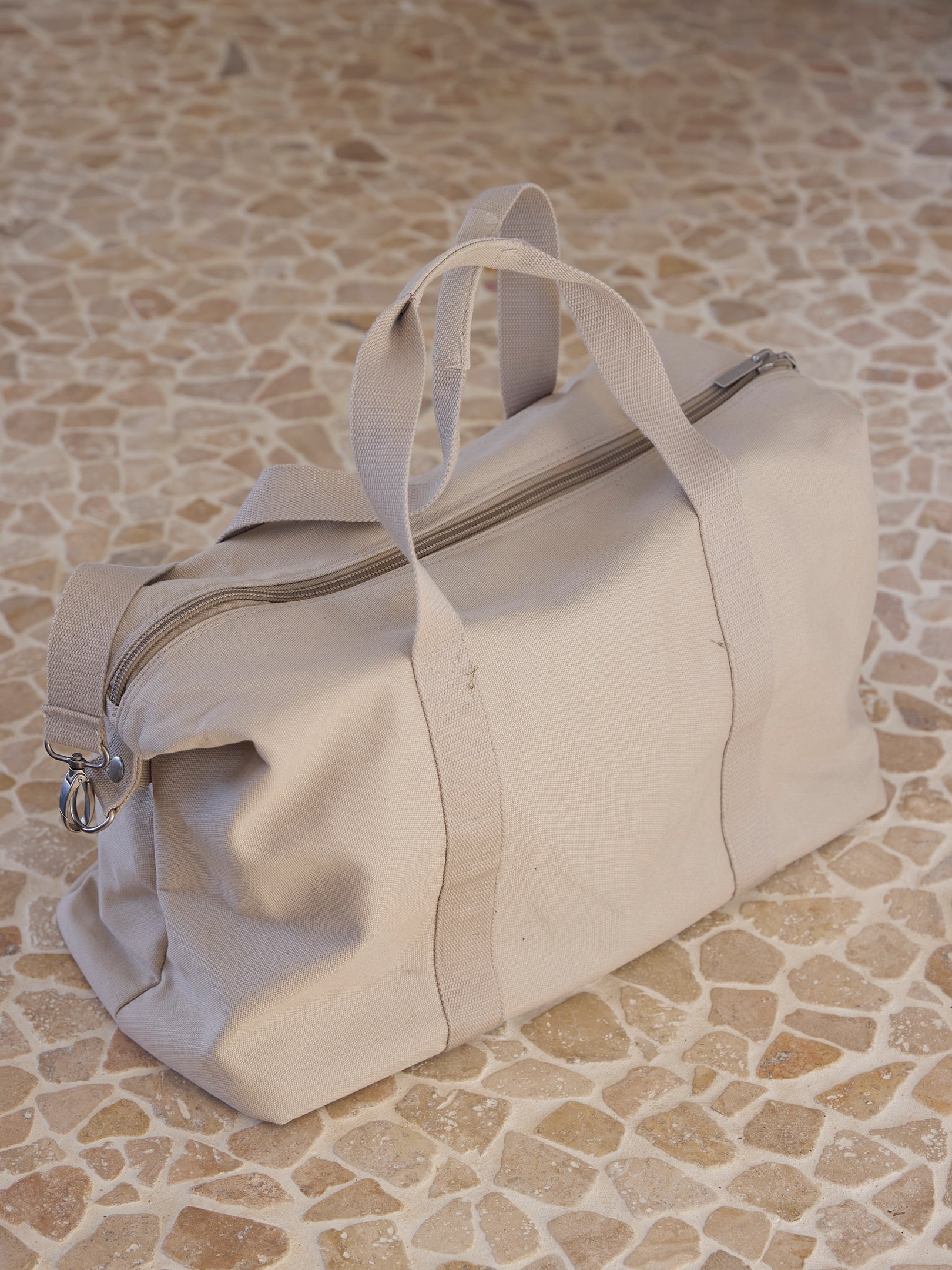 Canvas Weekender Bag - Beige