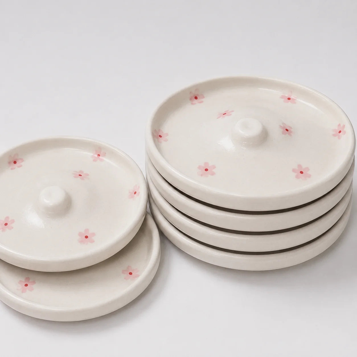 Ceramic Cocktail Rim Sugar & Salt Dish - Pink Blossom