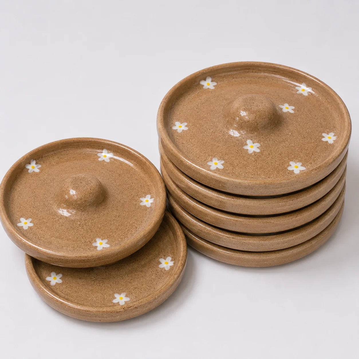 Ceramic Cocktail Rim Sugar & Salt Dish - Daisy Bloom