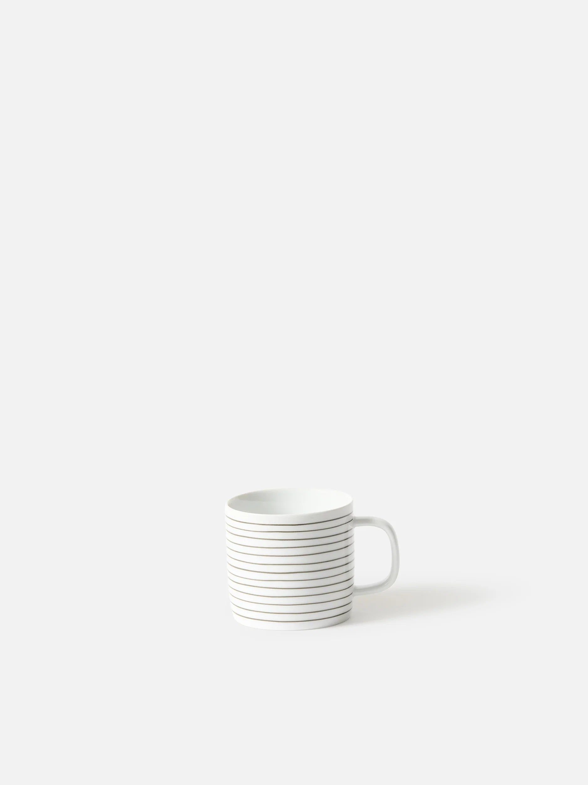 Porcelain Stripe Coffee Cup Set/4 - Grey/White