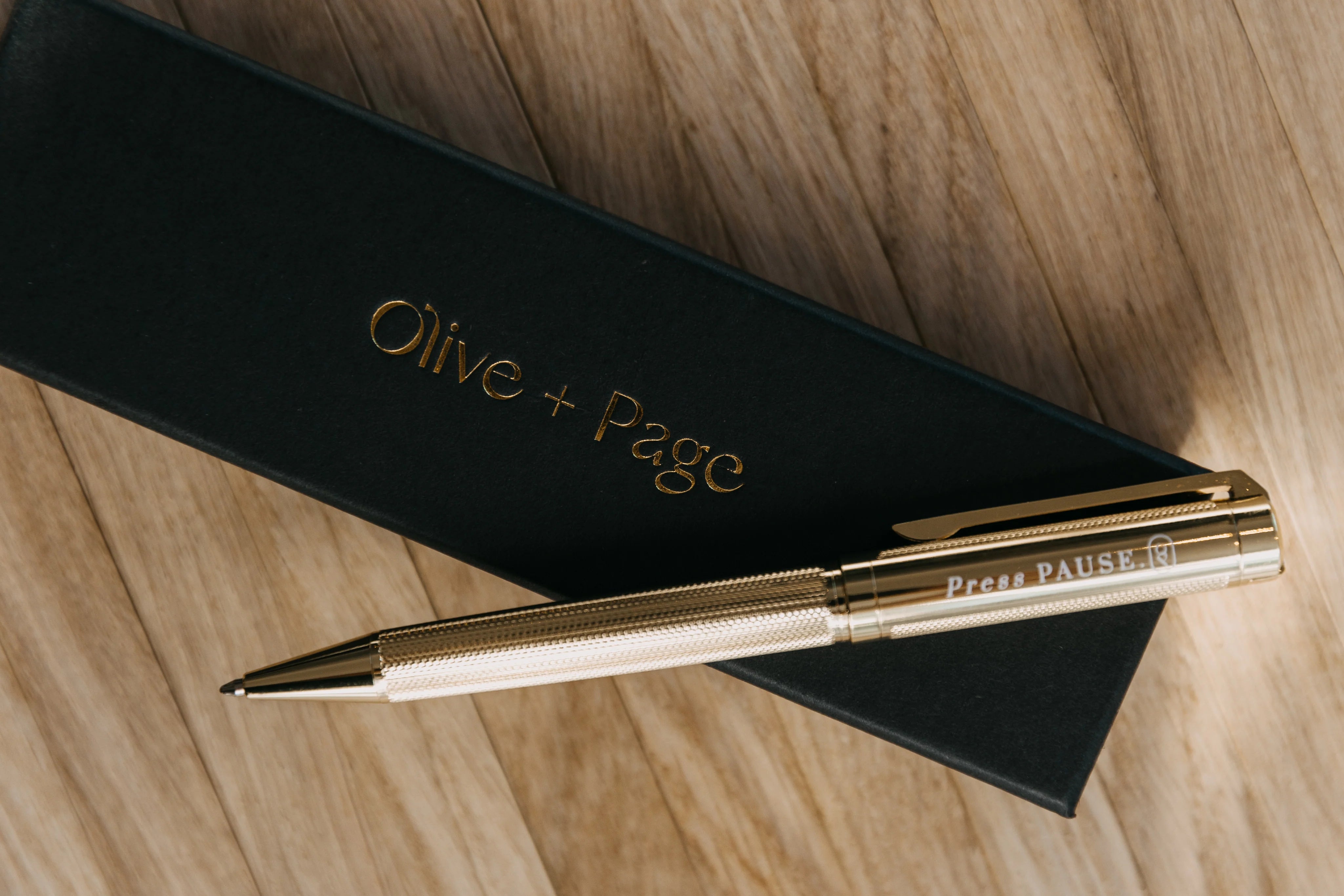 ‘Press Pause’ Gold Luxe Pen