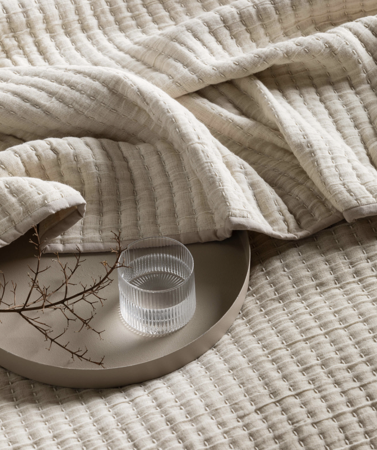 Mona Round Tray - Latte