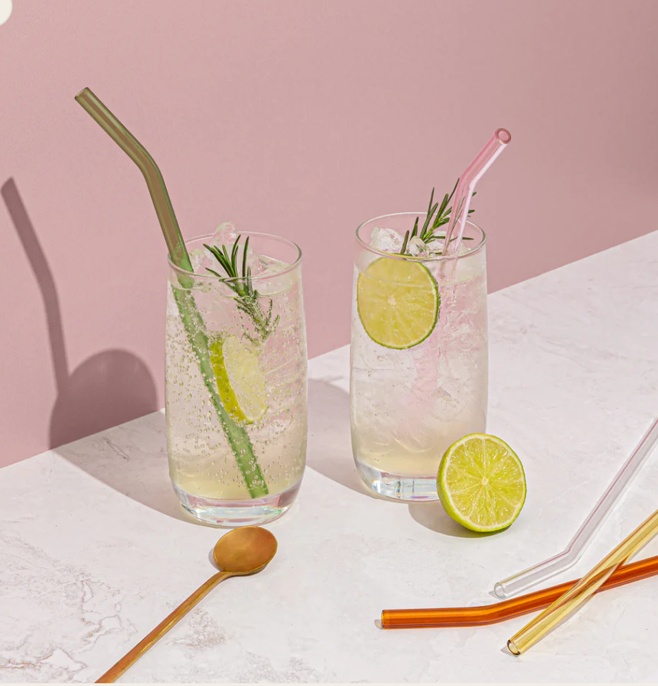 Reusable Glass Drinking Straws - Multi-colour