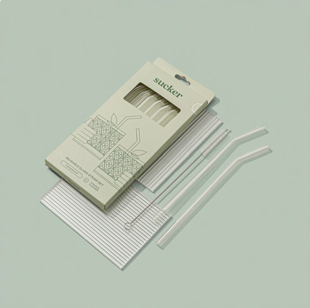 Reusable Glass Drinking Straws - Transparent