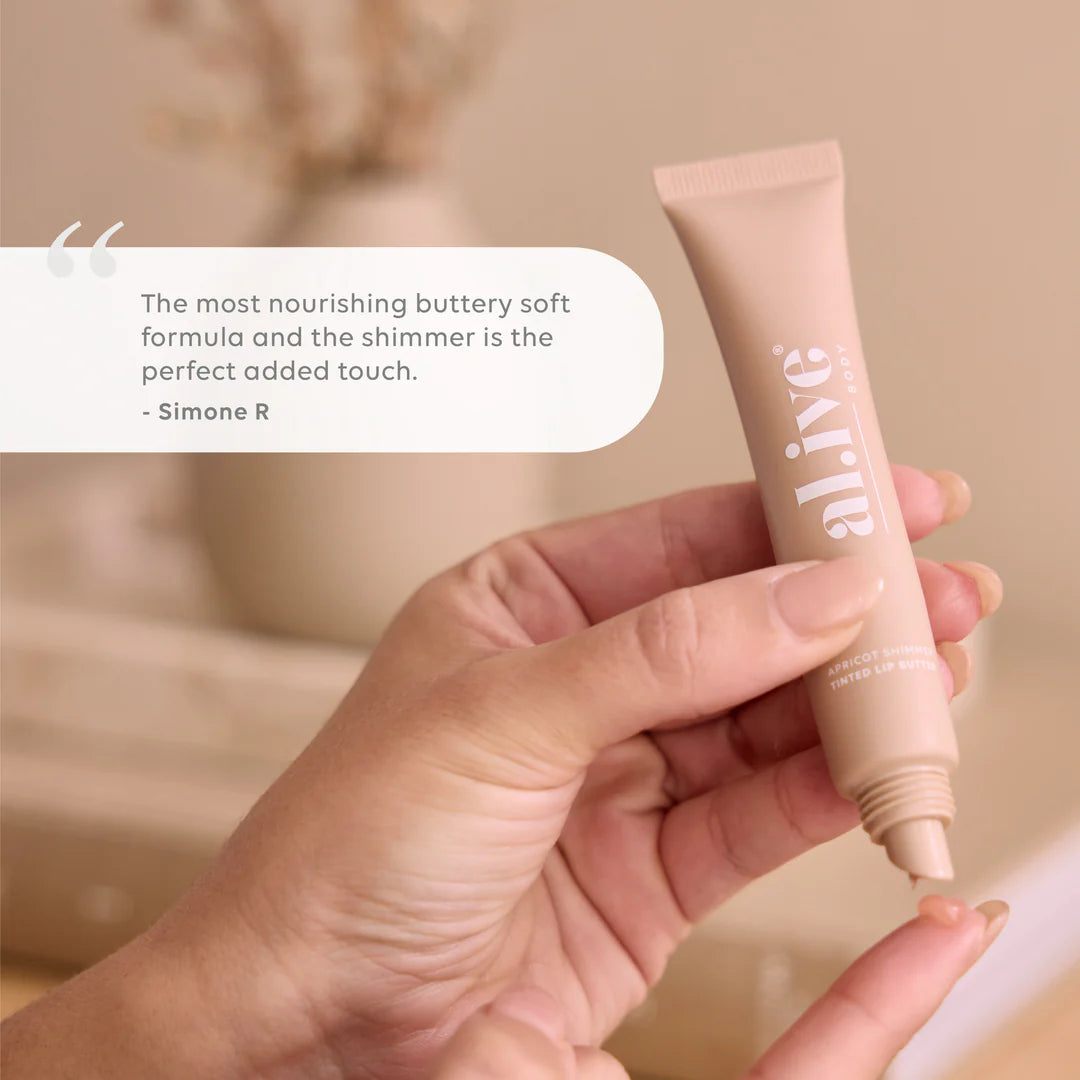 ali.ve - tinted lip butter - apricot shimmer