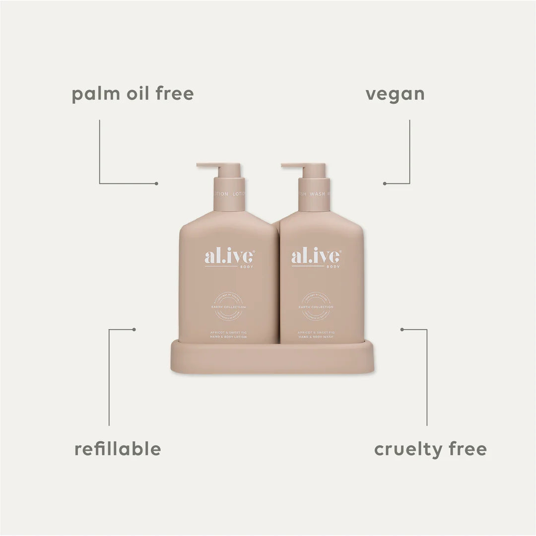 ali.ve - wash + lotion duo - apricot & sweet fig