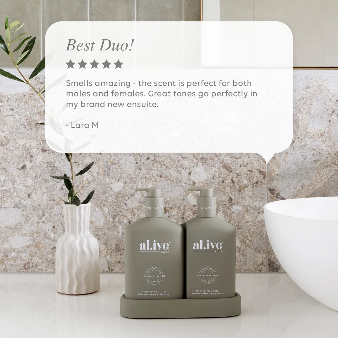ali.ve - wash & lotion duo - green pepper & lotus
