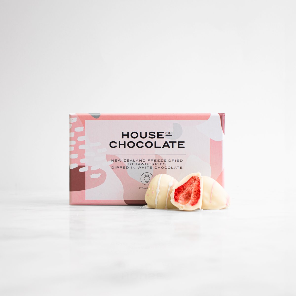 White chocolate freeze-dried strawberries