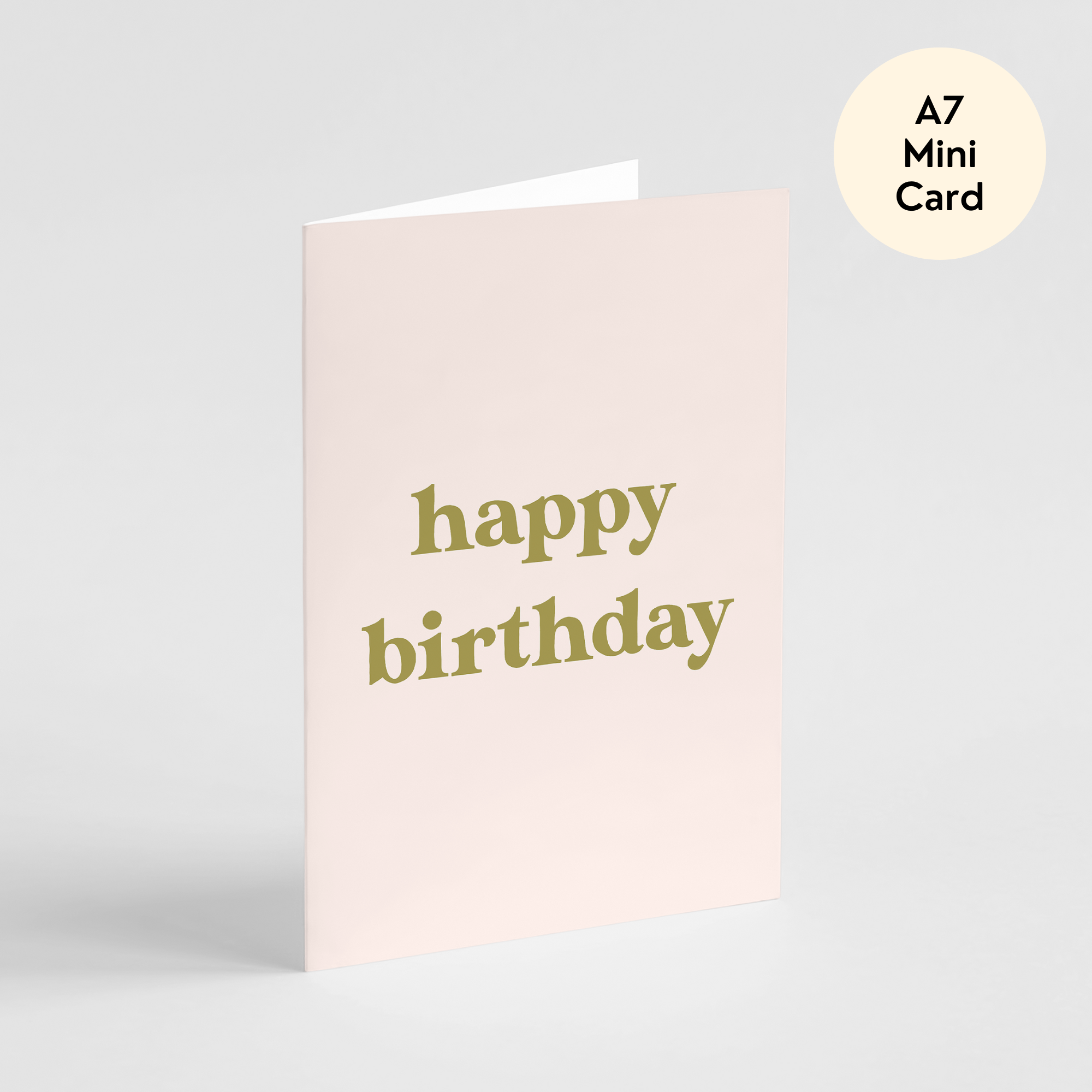 Retro Happy Birthday Card - Mini Khaki