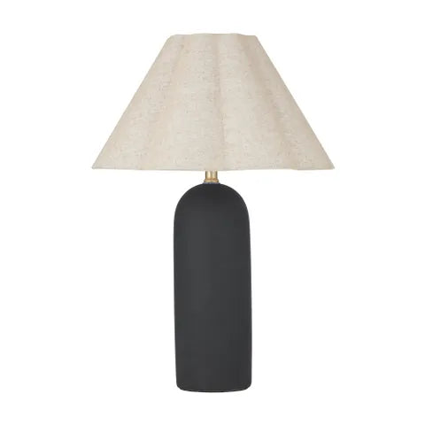 Florence Ceramic Lamp  Black + Natural