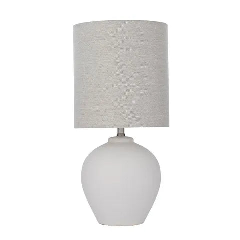Boho Ceramic Lamp - White+ Natural