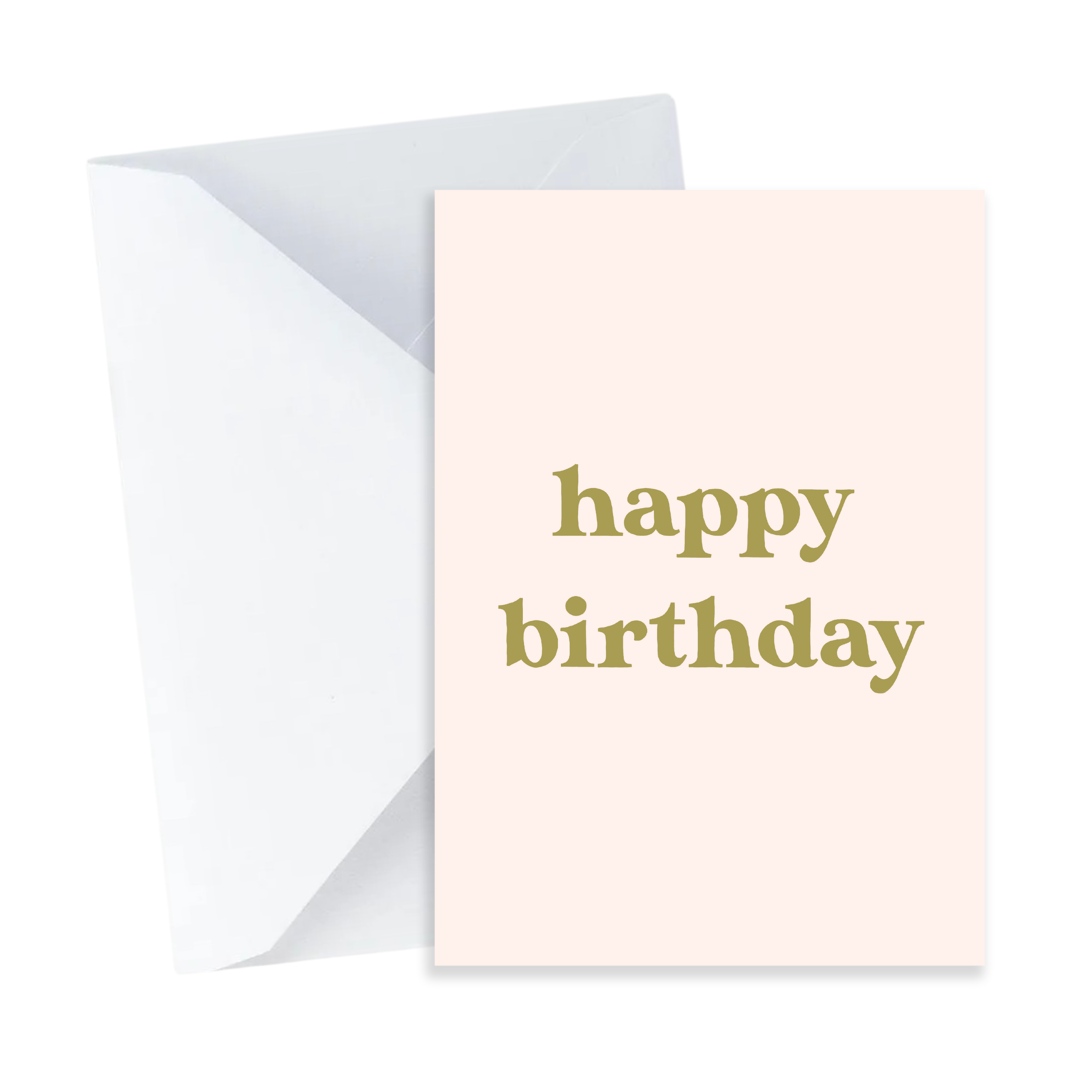 Retro Happy Birthday Card - Mini Khaki
