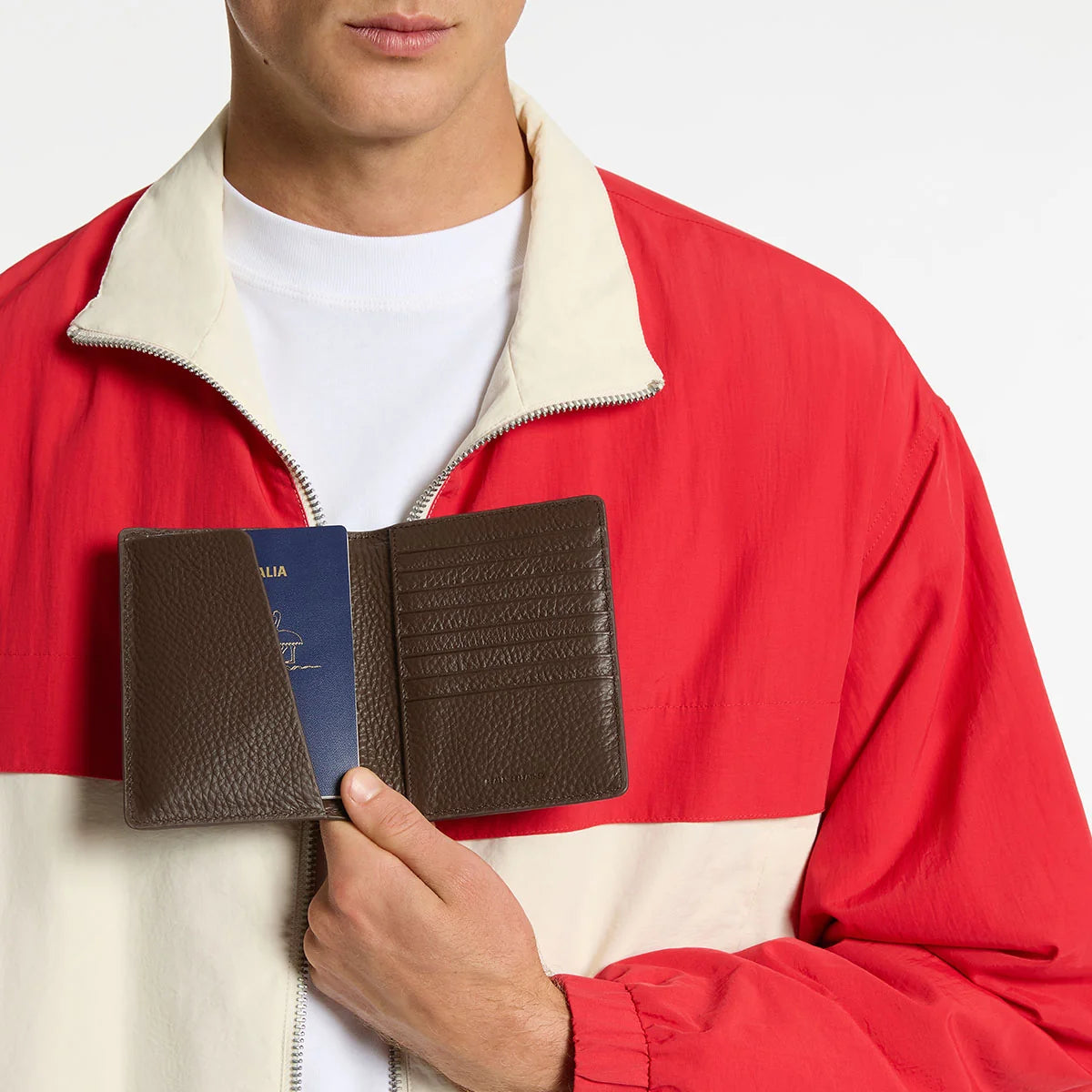In Transit Leather Passport Wallet - Cocoa